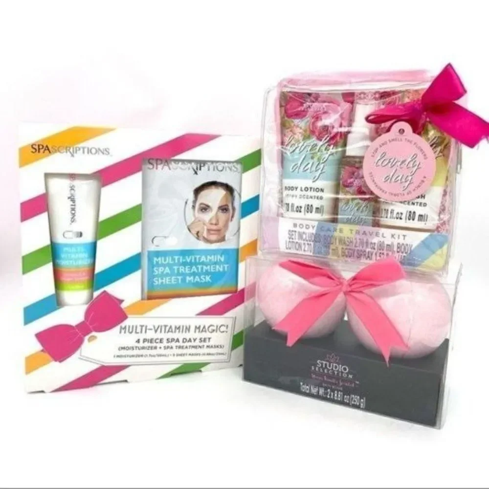 Bath and Body Spa Day Gift Set Vitamin Masks, Bath Bombs, Lotion Body Wash